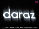 3D SS Acrylic High Letter LED Sign Board Bata Model in Daraz