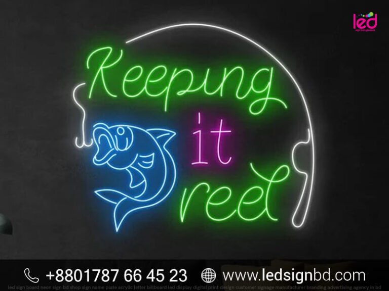 Water Flows with Fish LED Neon Sign Light