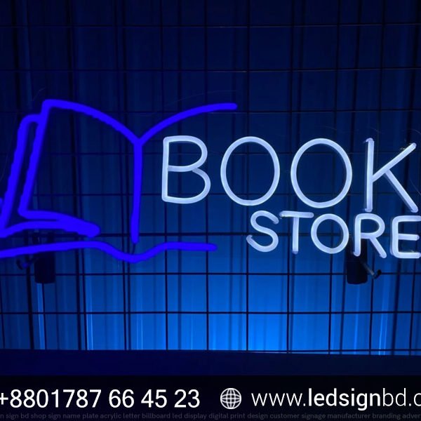 Customized White Neon LED Neon Bookstore Sign