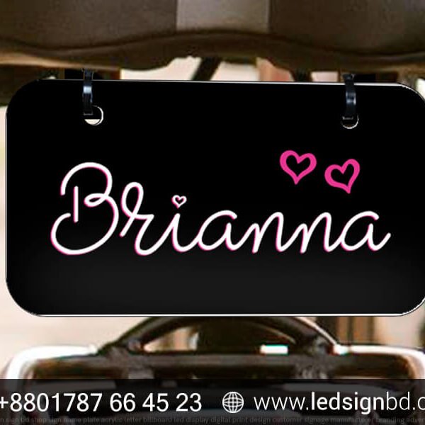 Custom Car LED Name Plate Price in Bangladesh