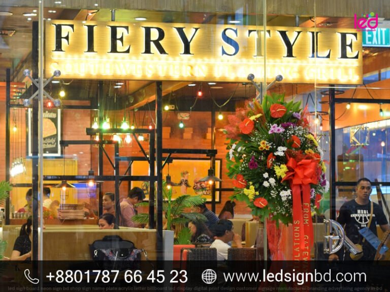 Fiery Style Shop Letter Sign Board Price