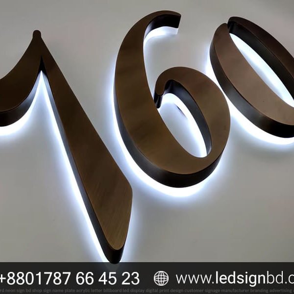 3D Stainless Steel Acrylic LED Sign Board