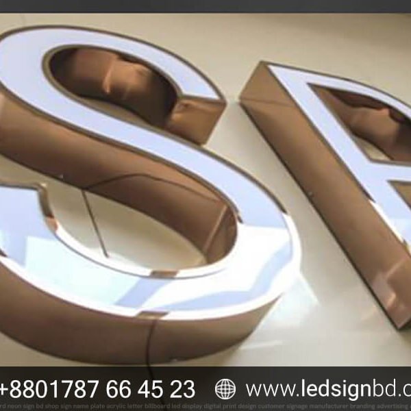 Customizable 3D SS Bata Model LED Sign Board Acrylic Letter Signs