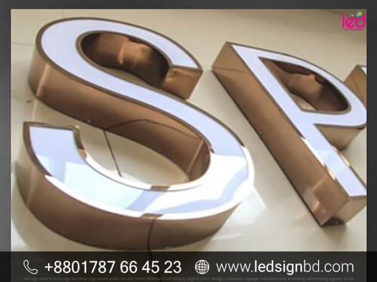 Customizable 3D SS Bata Model LED Sign Board Acrylic Letter Signs