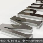 SS Letter Signage with Backside Wood Board